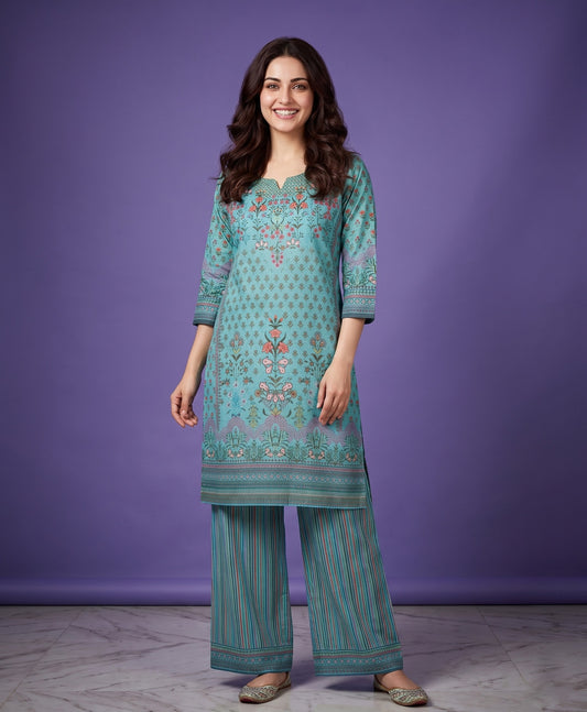 Kurta Set with Palazzo - Cotton