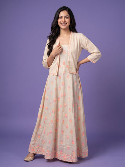 Spaghetti Dress with Jacket - Cotton Linen Fabric
