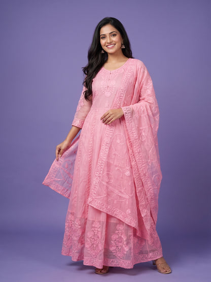 Pink V Neck Cotton 3PCS Set