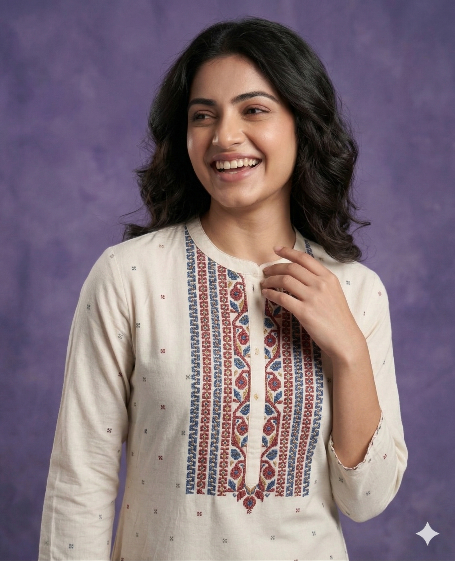 Ivory Mandarin Cotton Kurta