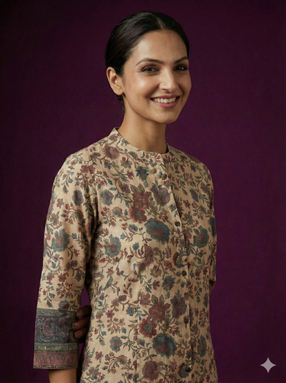 Ivory Mandarin Cotton Kurta