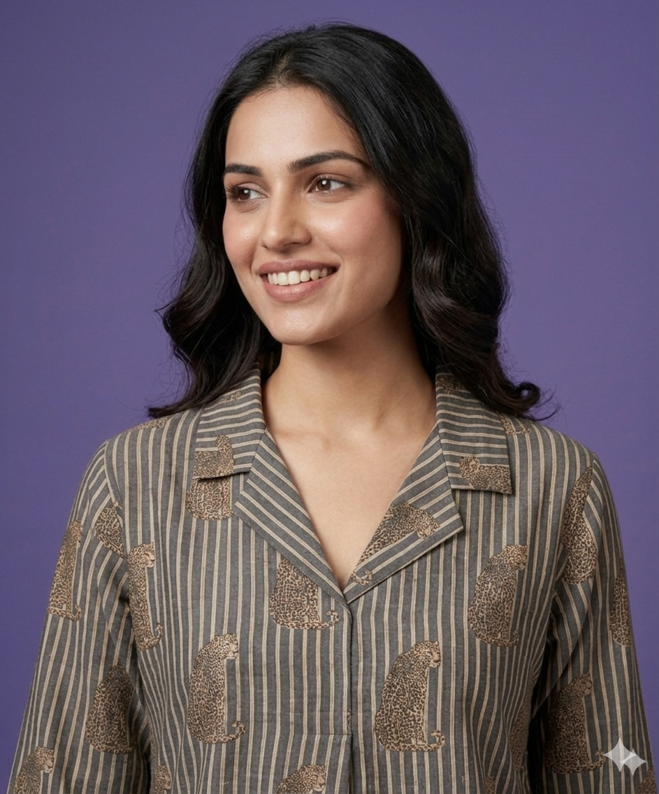 Black Collard Cotton Cord Set