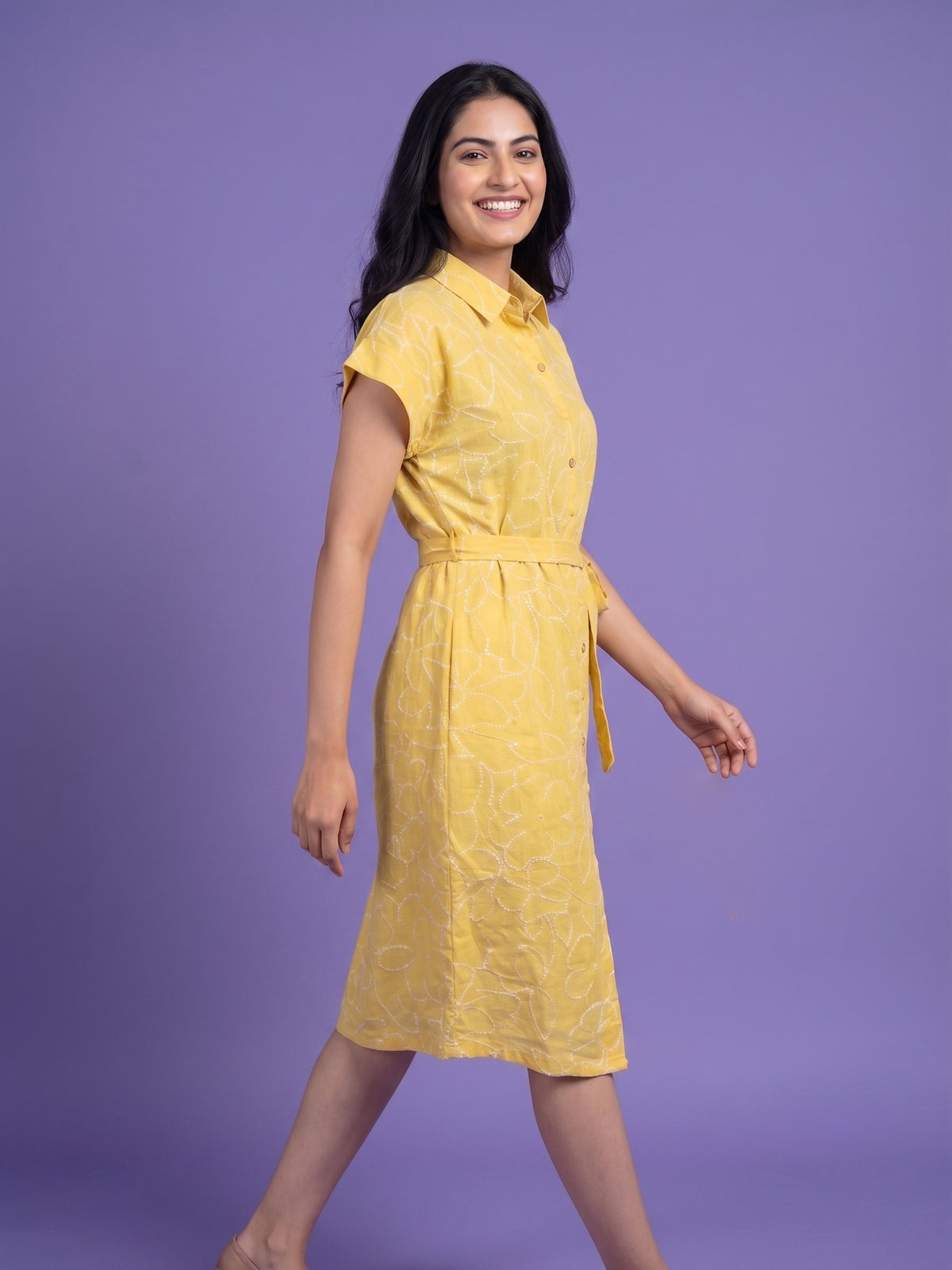 100% Cotton Slub One Piece Dress