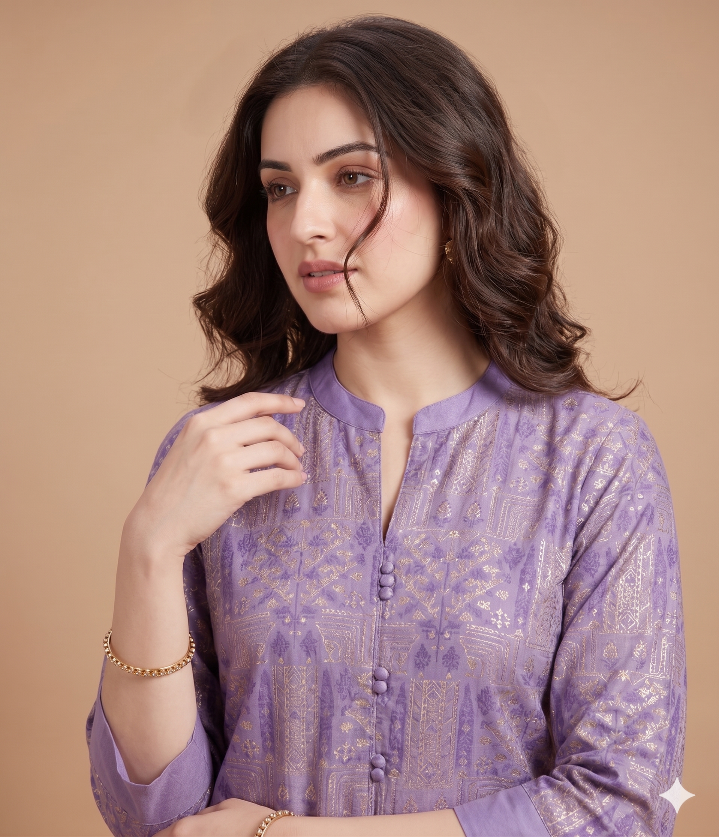 Purple Mandarin Silk Cord Set