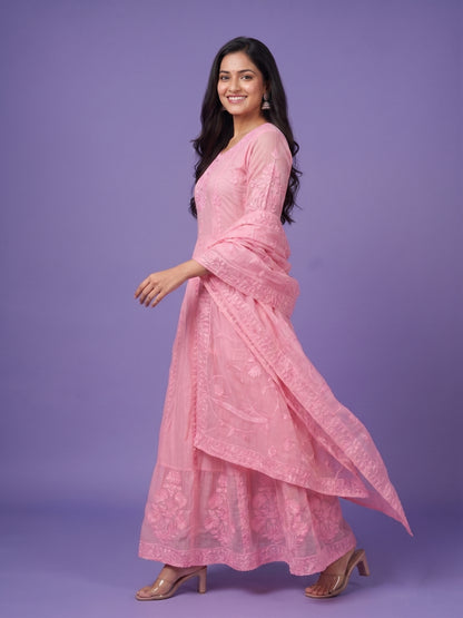 Pink V Neck Cotton 3PCS Set