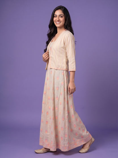 Spaghetti Dress with Jacket - Cotton Linen Fabric