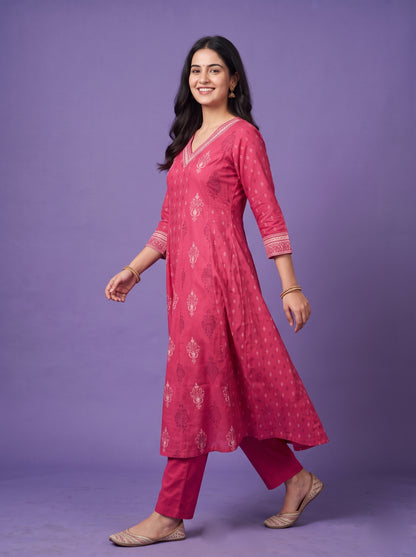 Raw Cottoun - Anarkali  Kurtaset with Duapatta