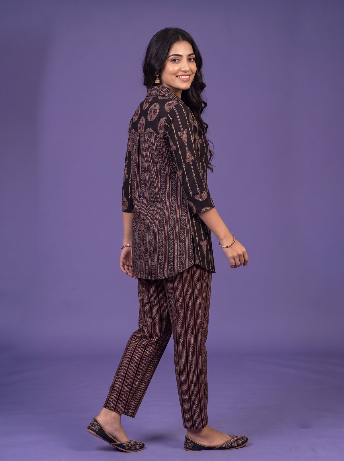 Black Printed Straight Tunic