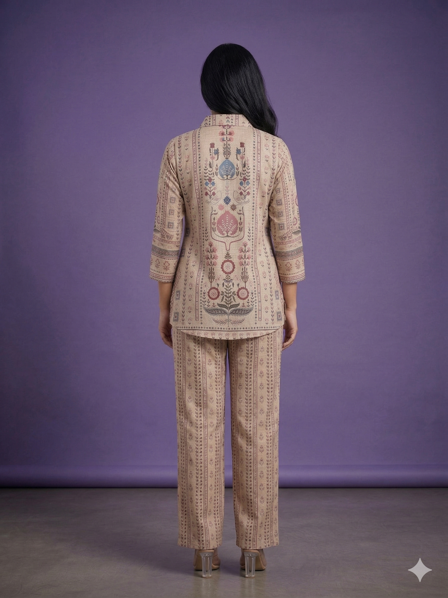 Ivory Collard Cotton Short Kurta