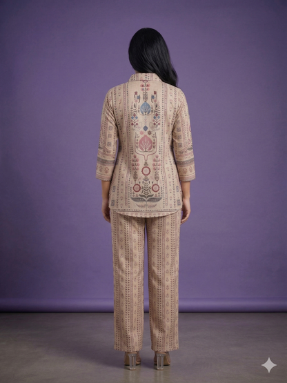 Ivory Collard Cotton Short Kurta