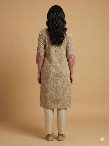 Ivory Mandarin Silk Kurta