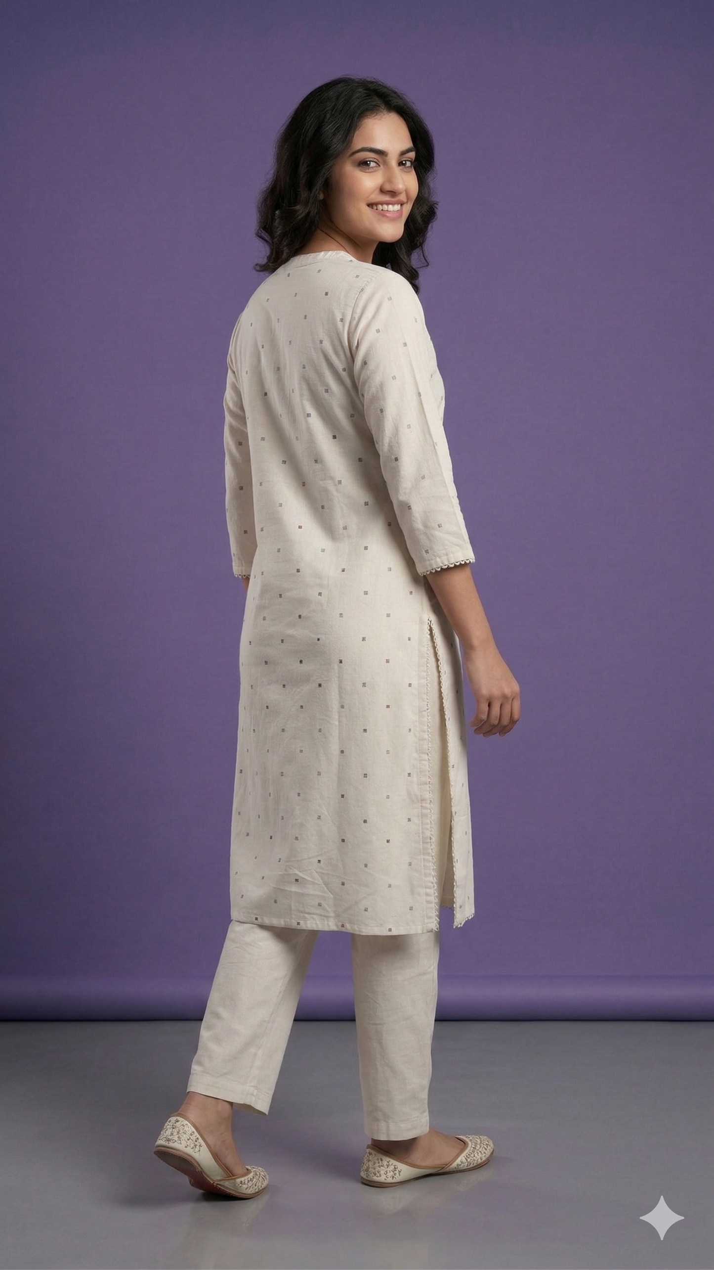 Ivory Mandarin Cotton Kurta