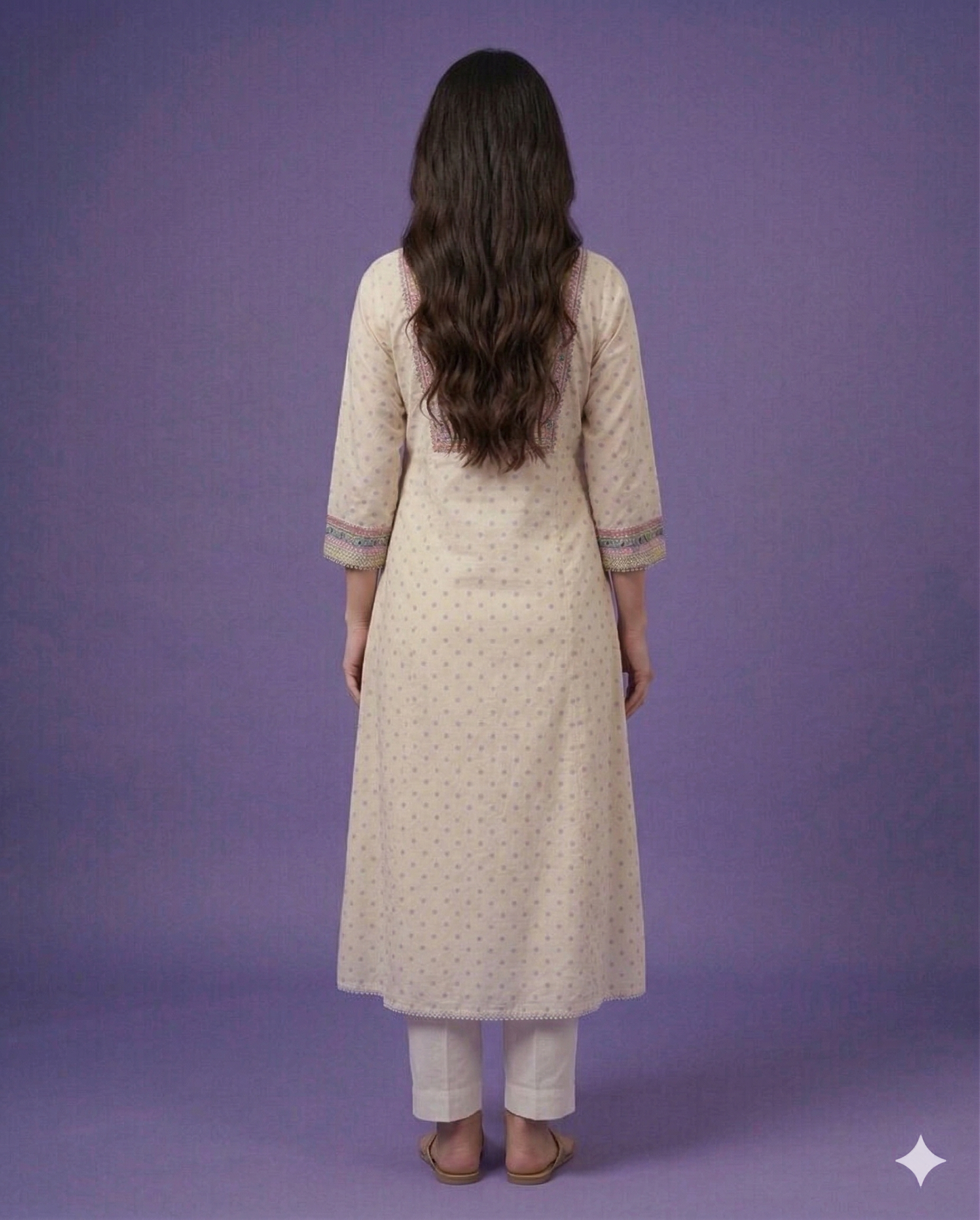 Ivory V Neck Cotton Gown