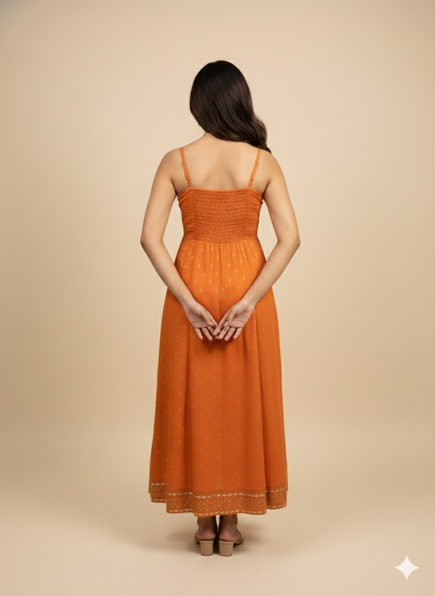 Spaghetti Dress with Jacket - Apricot Color