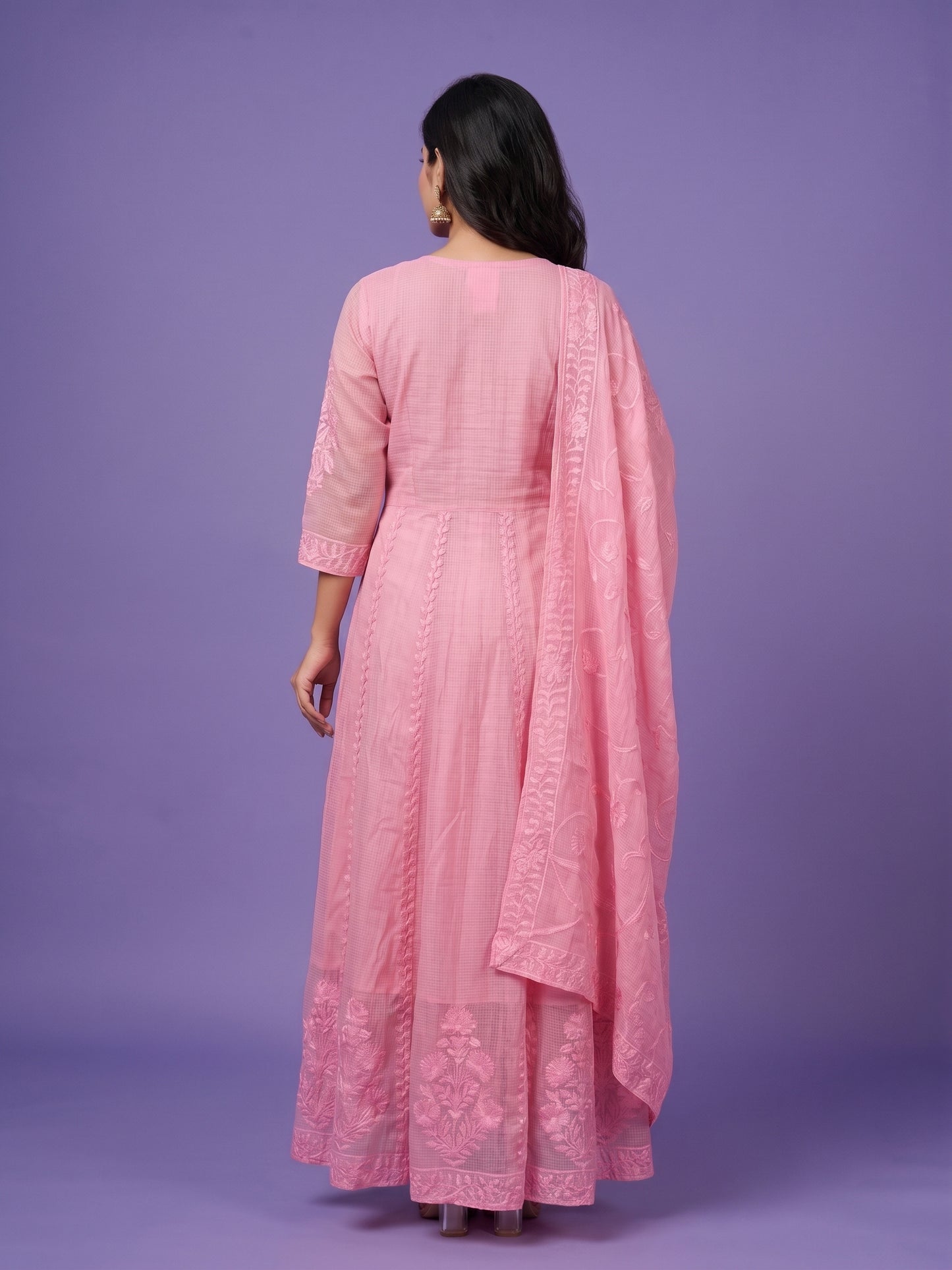 Pink V Neck Cotton 3PCS Set