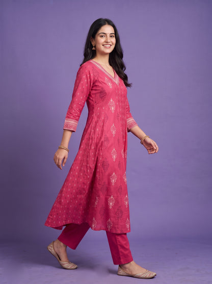 Raw Cottoun - Anarkali  Kurtaset with Duapatta