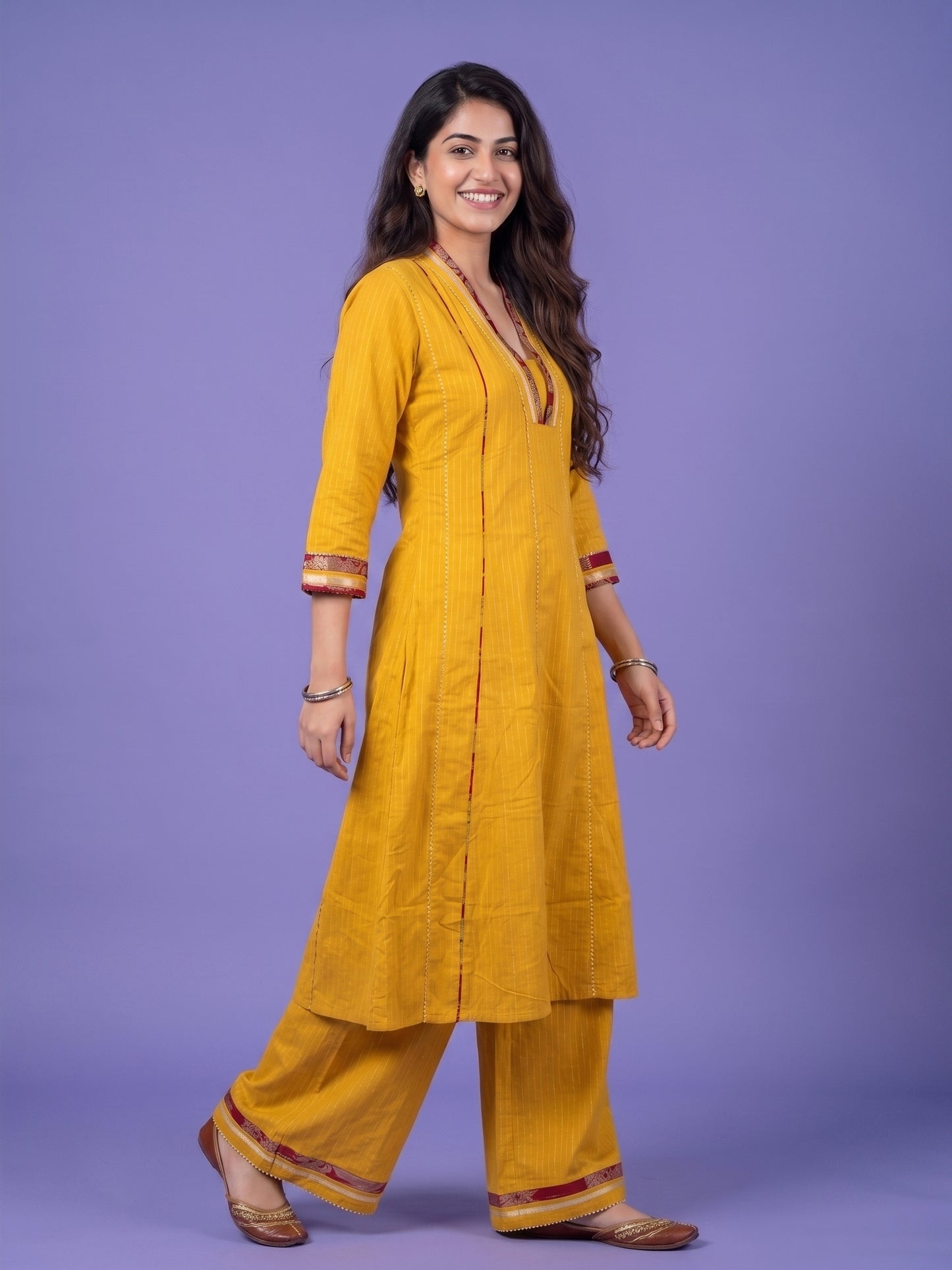 Woven Kurta with Palazzo