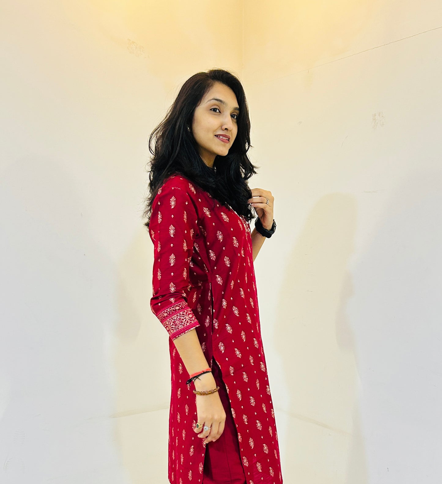 Span Mullberry V Neck Silk Co-Ord Set(Set of 2)
