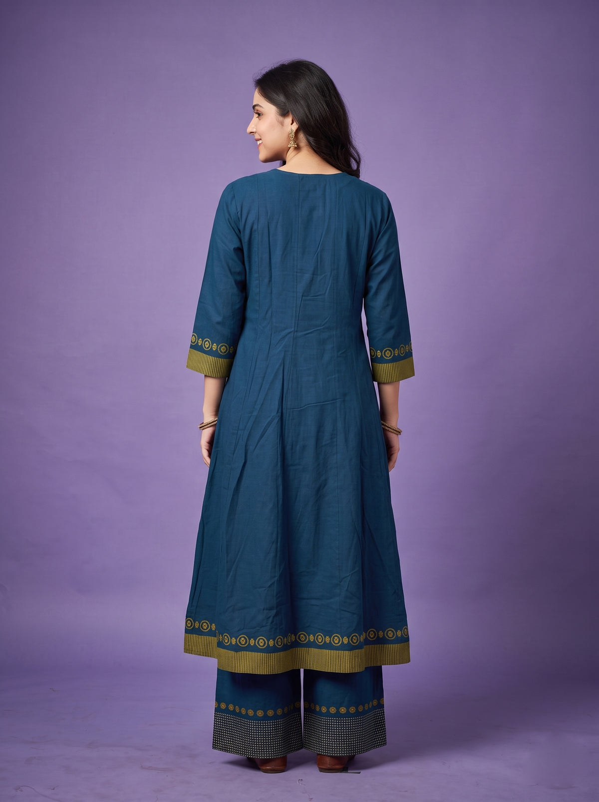 Cotton Linen - Anarkali Kurtaset with Duapatta