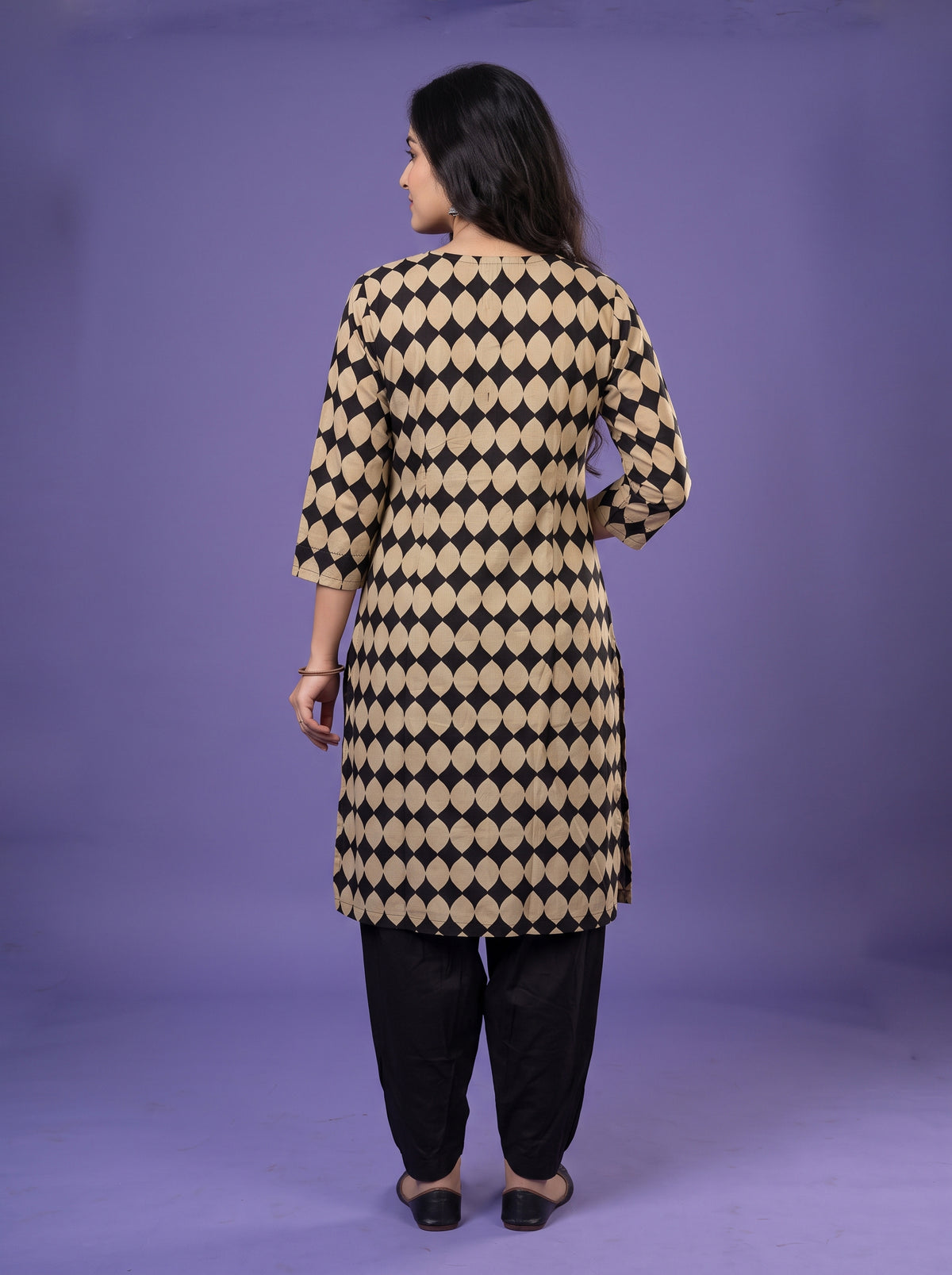 Geometric Printed Straight Kurta Set With Dhoti Pant
