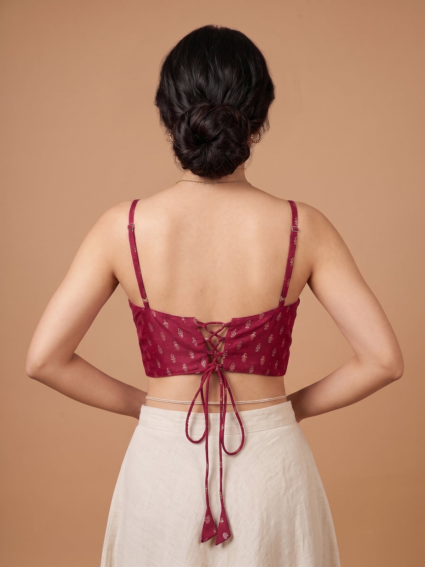 Mullberry Round Neck Viscose  Spaghetti Crop Top