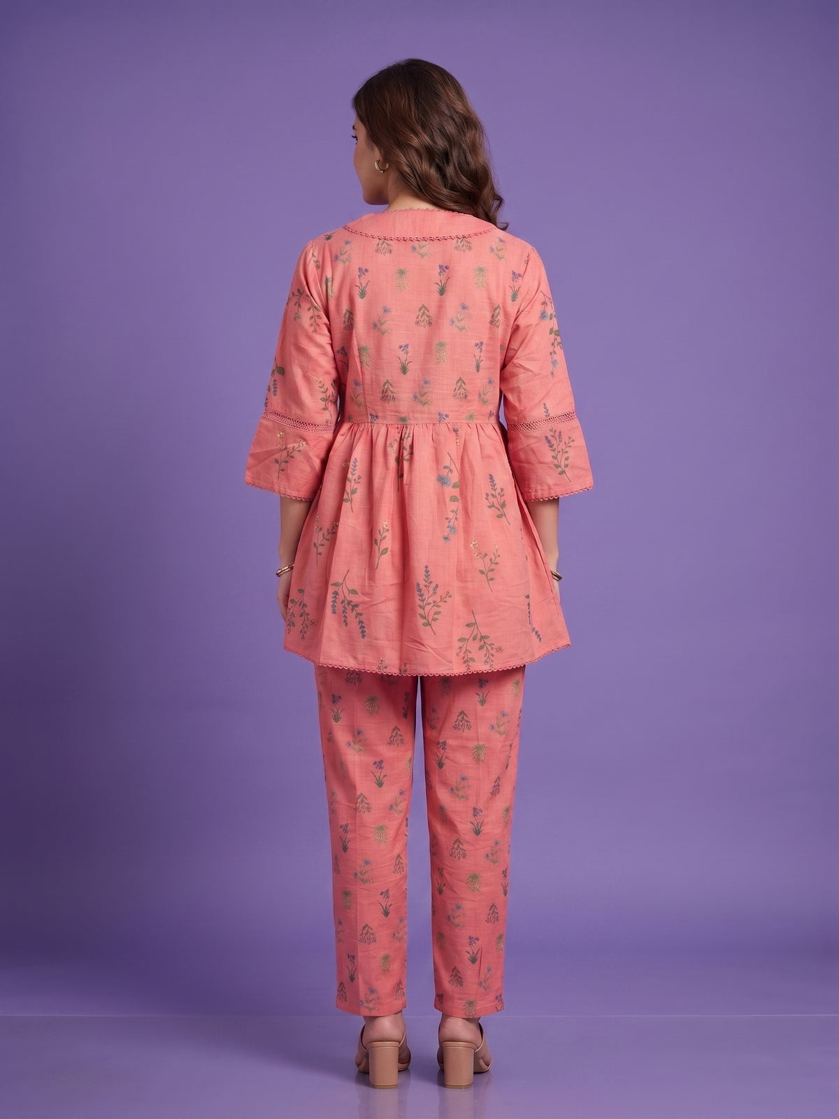 Angrakha Style Top with Pant Cord set