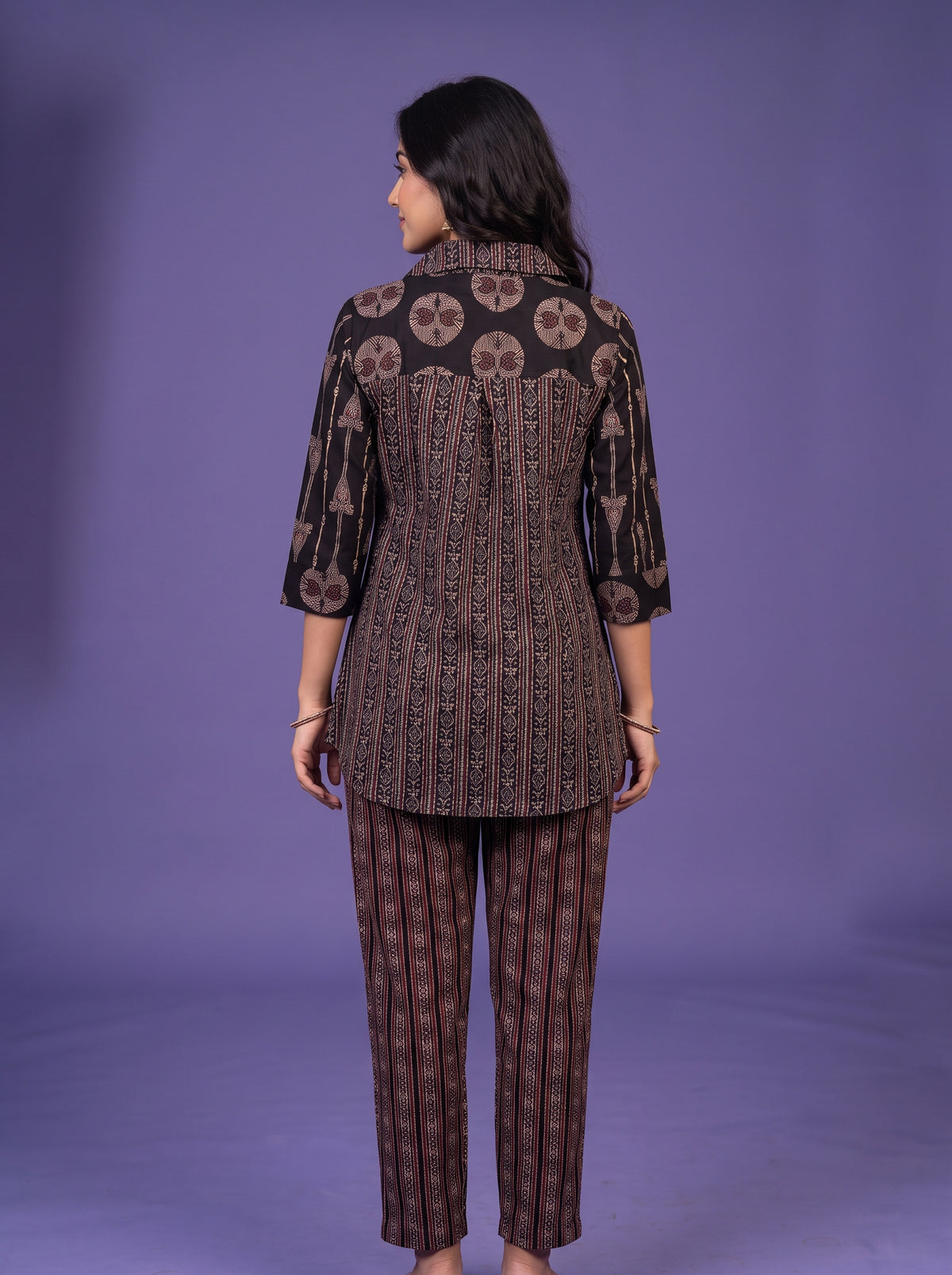 Black Printed Straight Tunic