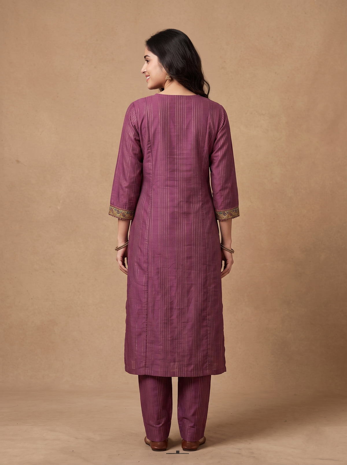 Cotton Linen - A-Line Kurtaset with Duapatta