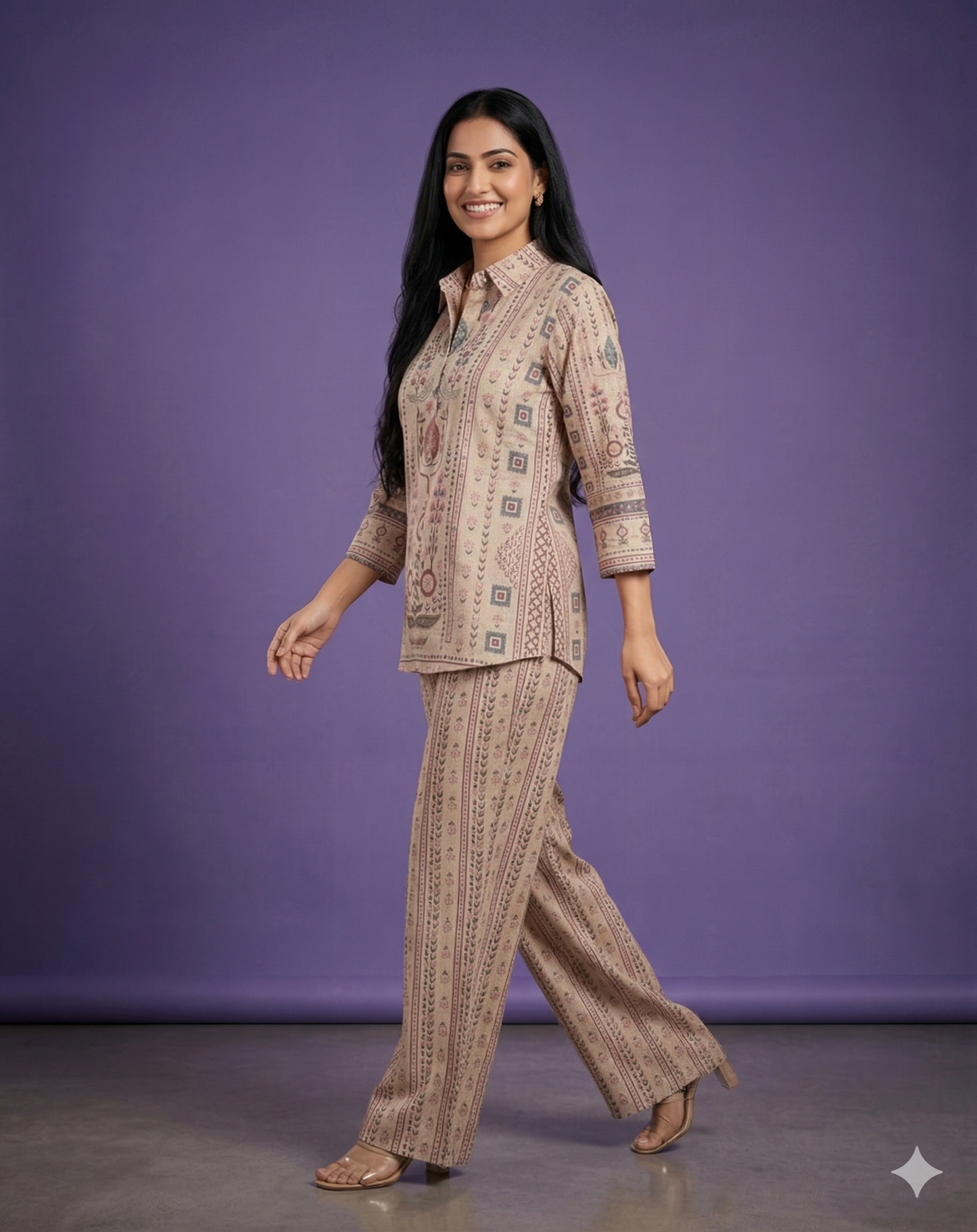 Ivory Collard Cotton Short Kurta