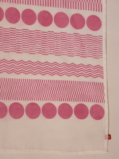 Pink V Neck Cotton Kurta Set with Dupatta
