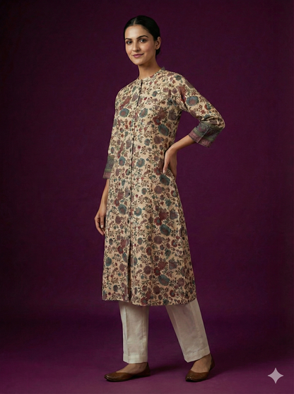 Ivory Mandarin Cotton Kurta