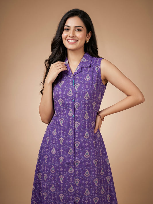 Sleeveless Dress - 100% Cotton