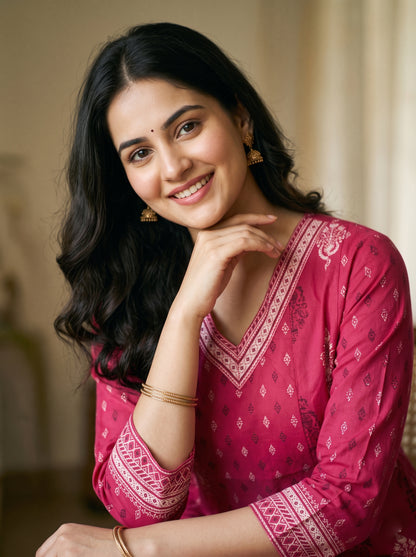 Raw Cottoun - Anarkali  Kurtaset with Duapatta