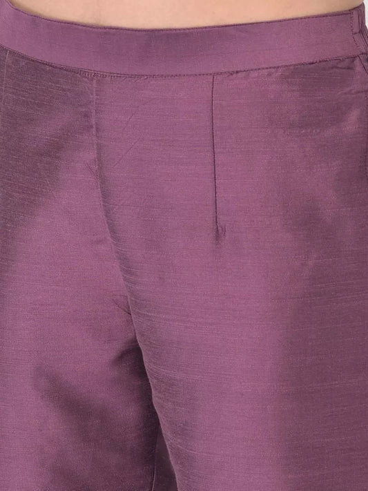 Span Graphite  Purple Solid Straight Pant