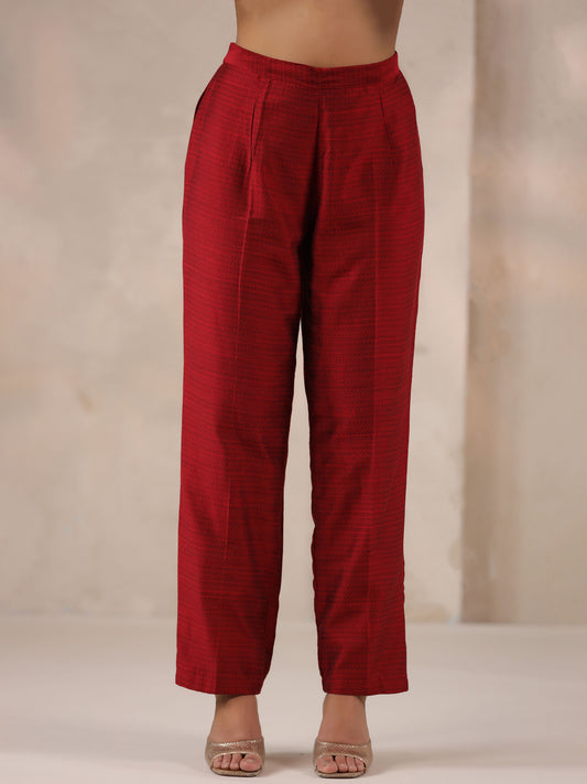 Span Burgundy Silk Pant