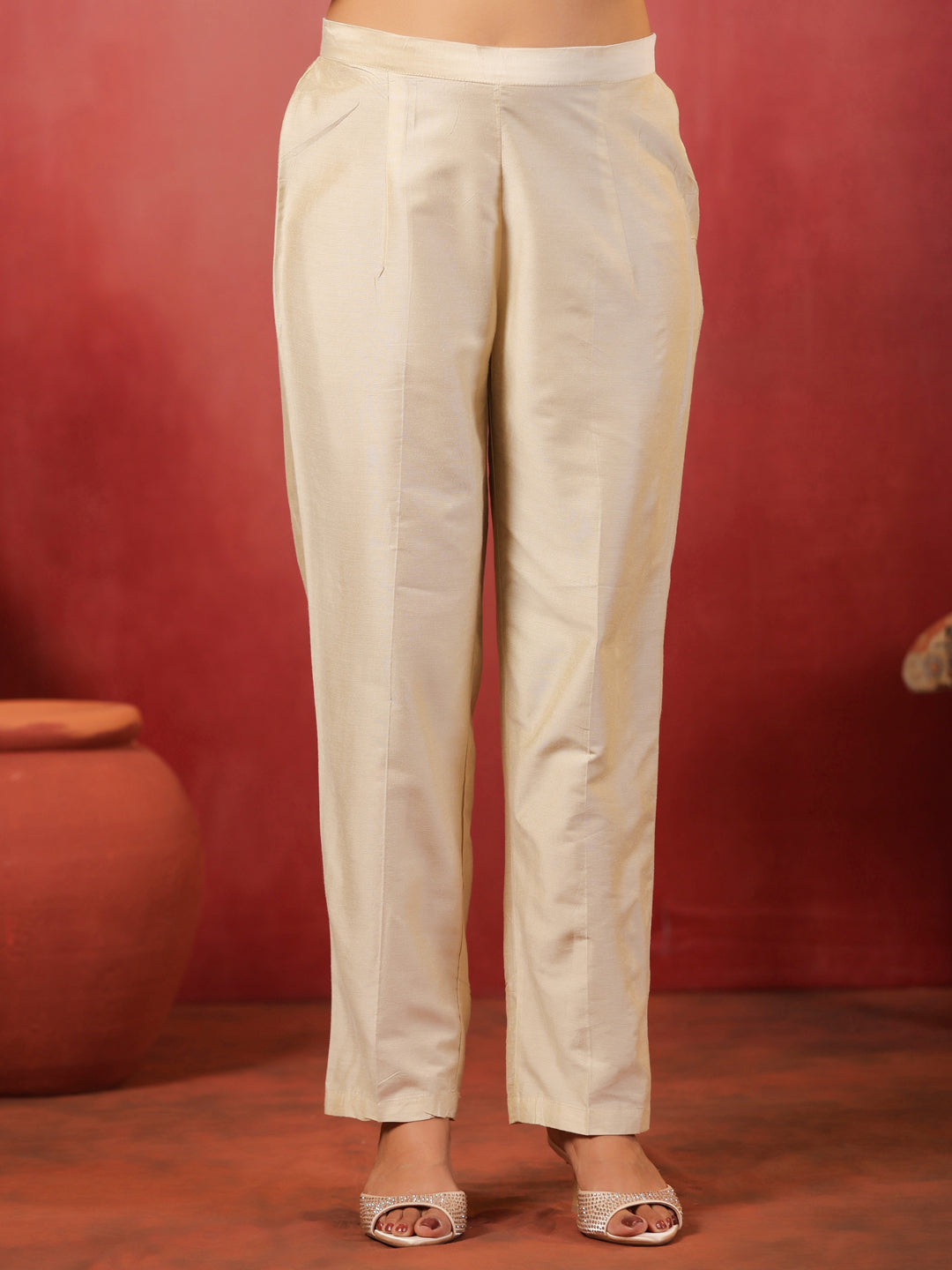 Span Ivory Silk Pant