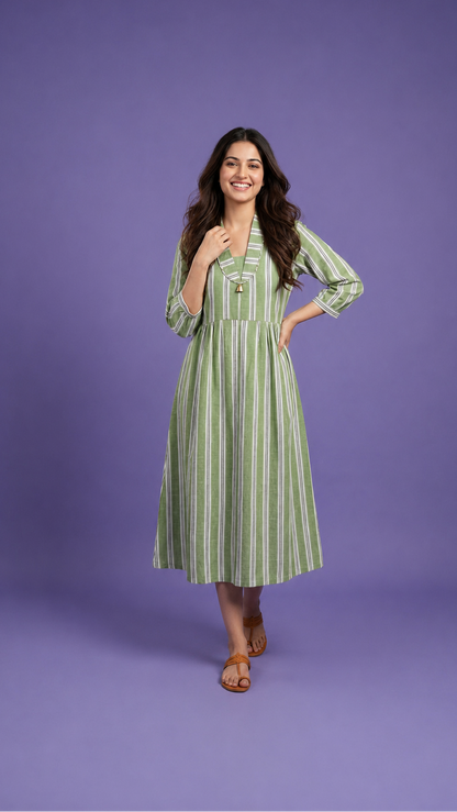 Striped Dress - 100% Woven Cotton