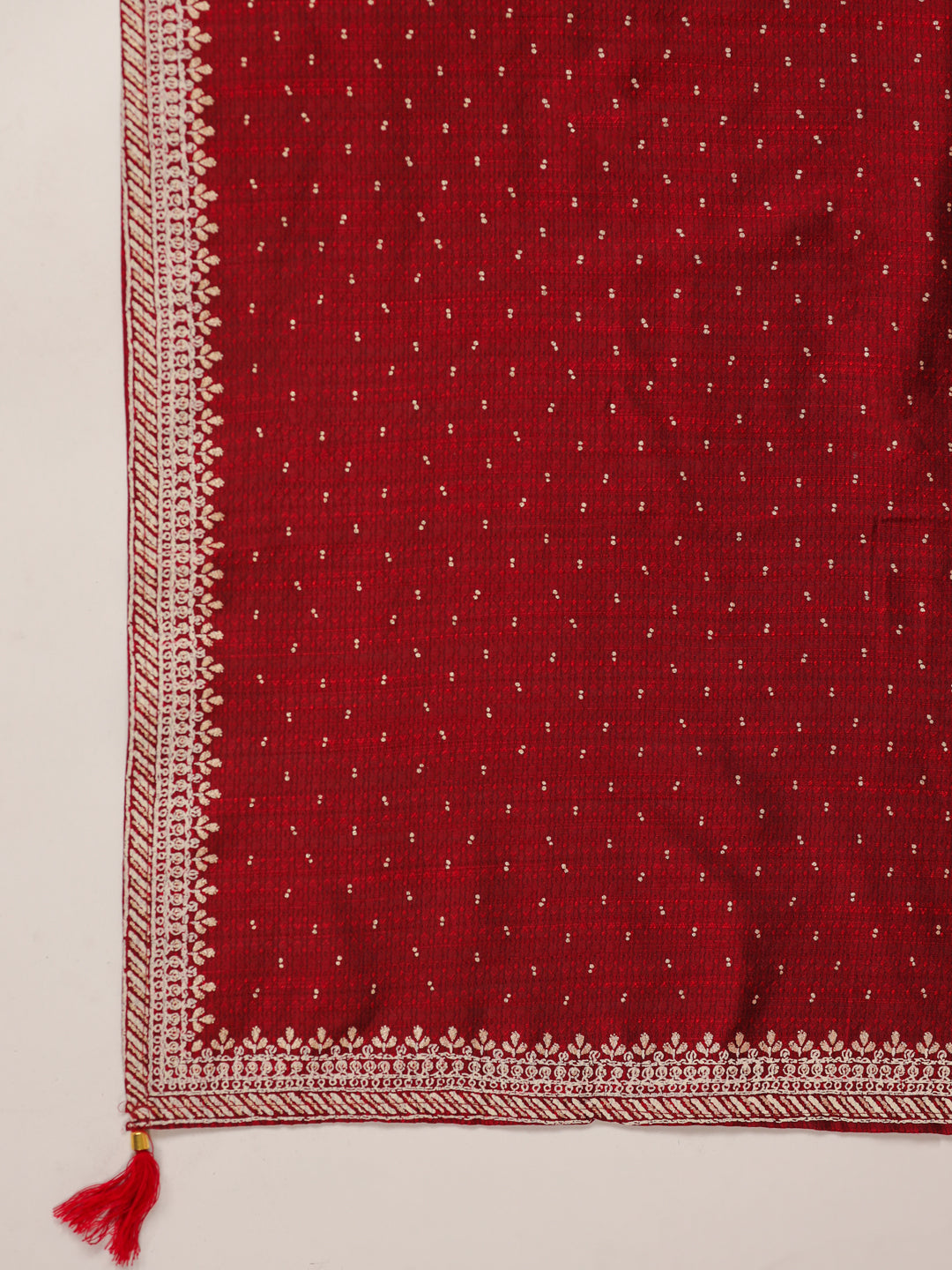 Span Burgundy Visocse Dupatta