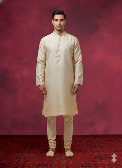 Ivory Mandarin Viscose Kurta