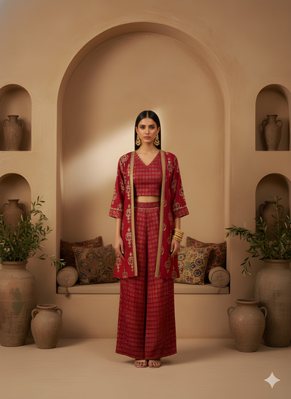 Mulberry V Neck Silk 3PCS Set