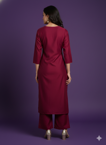 Mullberry Round V Neck Viscose Cord Set