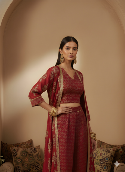 Mulberry V Neck Silk 3PCS Set