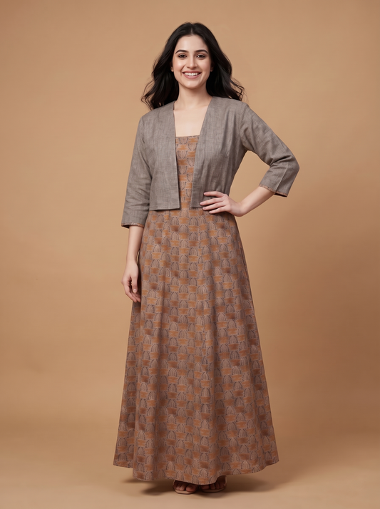 Spaghetti Dress with Jacket - 100% Cotton
