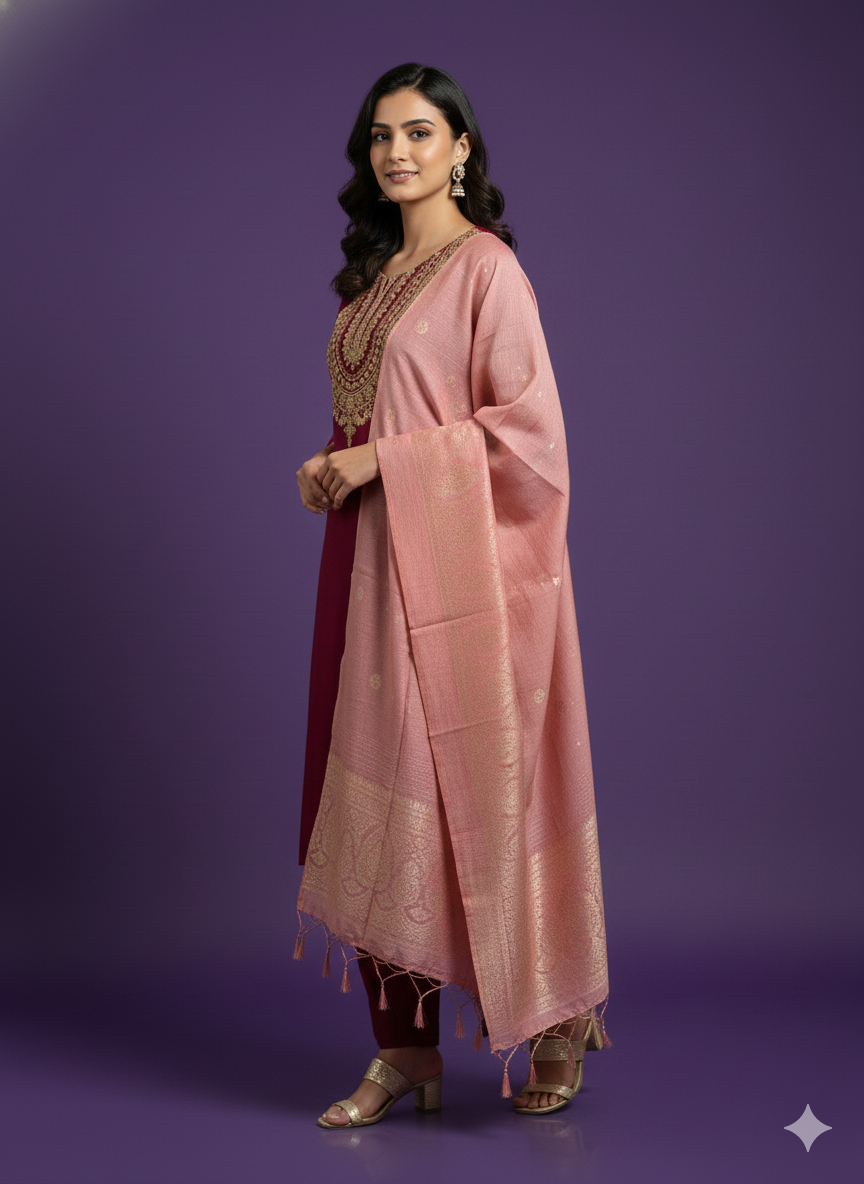 Mullberry Round V Neck Viscose Cord Set