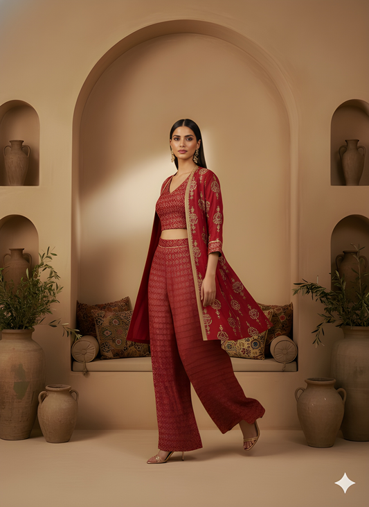 Mulberry V Neck Silk 3PCS Set