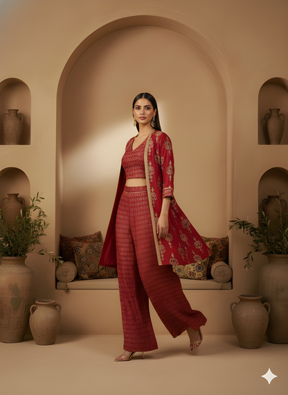 Mulberry V Neck Silk 3PCS Set