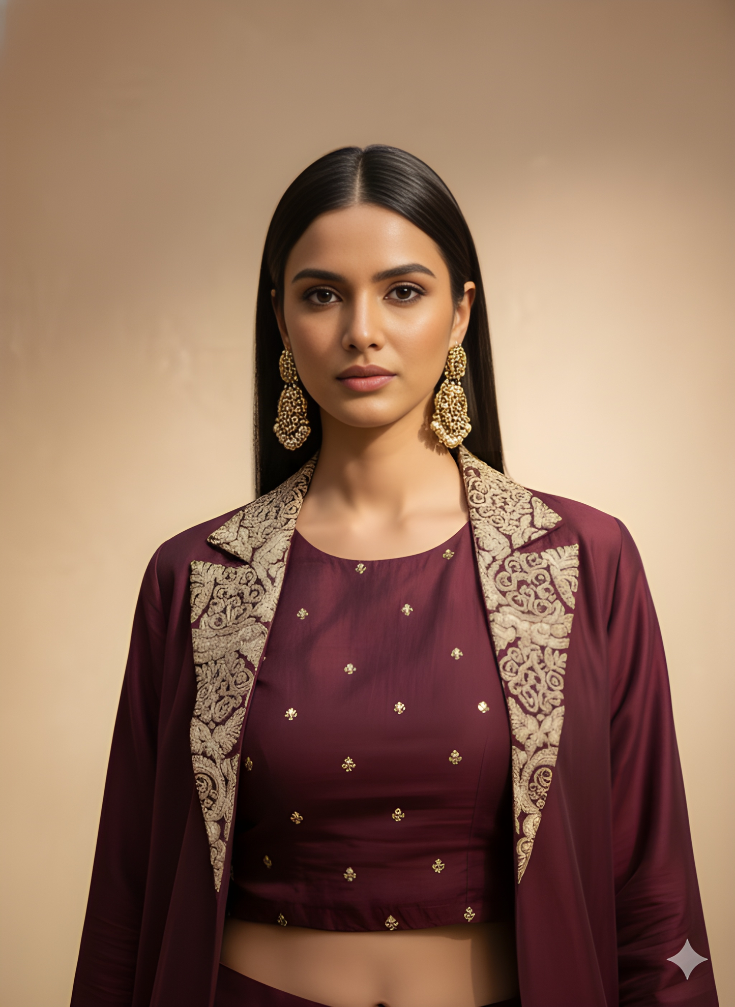 Wine Jacket Collor Silk 3PCS Set