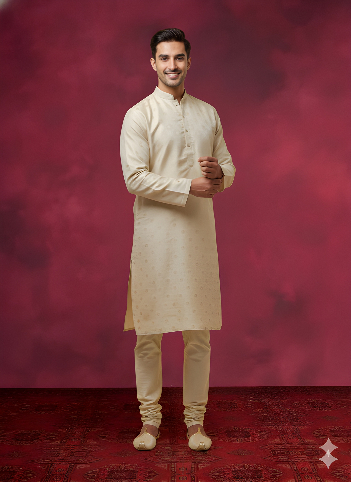 Ivory Mandarin Viscose Kurta