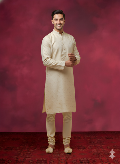 Ivory Mandarin Viscose Kurta