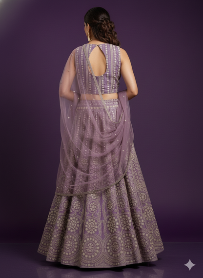 Pink Round Neck Silk 3PCS Set